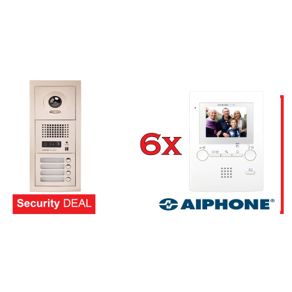 AIPHONE Θυροτηλεόραση Πολυκατοικίας 6 Διαμερισμάτων GT+6xGT-1M3-L