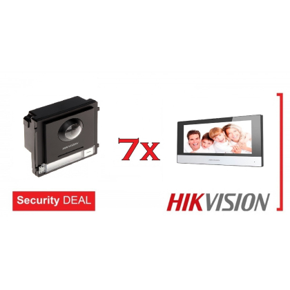 HIKVISION Θυροτηλεόραση Πολυκατοικίας 7 Διαμερισμάτων DS-KD8003-IME1+7xDS-KH6320-WTE1