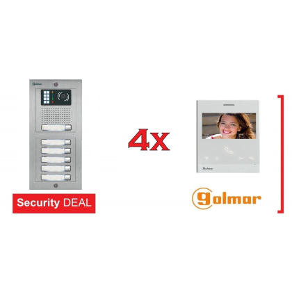 GOLMAR Έγχρωμη Θυροτηλεόραση 4 Διαμερισμάτων NEXA INOX+4x Art4