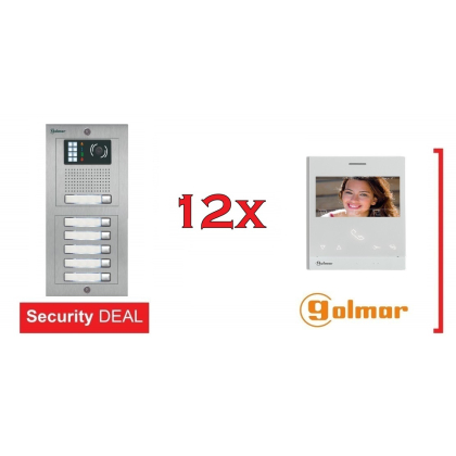 GOLMAR Έγχρωμη Θυροτηλεόραση 12 Διαμερισμάτων NEXA INOX+12x Art4