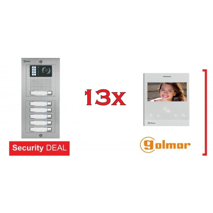 GOLMAR Έγχρωμη Θυροτηλεόραση 13 Διαμερισμάτων NEXA INOX+13x Art4