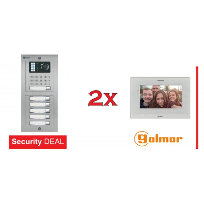 GOLMAR Έγχρωμη Θυροτηλεόραση 2 Διαμερισμάτων NEXA INOX+2x Art7