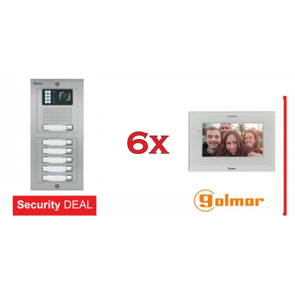 GOLMAR Έγχρωμη Θυροτηλεόραση 6 Διαμερισμάτων NEXA INOX+6x Art7