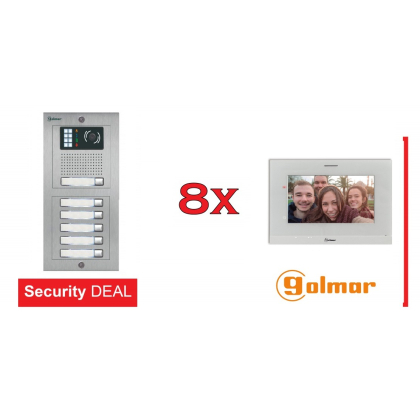 GOLMAR Έγχρωμη Θυροτηλεόραση 8 Διαμερισμάτων NEXA INOX+8x Art7