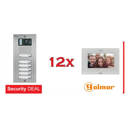 GOLMAR Έγχρωμη Θυροτηλεόραση 12 Διαμερισμάτων NEXA INOX+12x Art7
