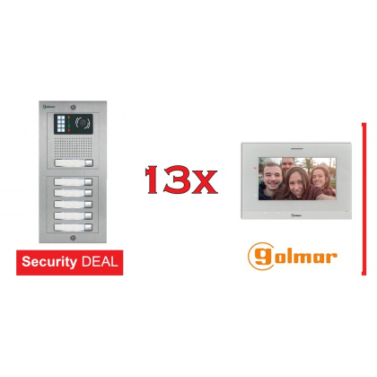 GOLMAR Έγχρωμη Θυροτηλεόραση 13 Διαμερισμάτων NEXA INOX+13x Art7