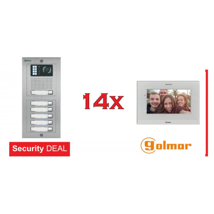 GOLMAR Έγχρωμη Θυροτηλεόραση 14 Διαμερισμάτων NEXA INOX+14x Art7